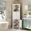 Tall Cabinet With 3 Drawers For Bathroom, Corner Storage Cabinet For Bathroom, Bathroom Cabinets With Anti-Tipping Device-Cuddlewood - 2 of 4