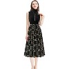 Women's Chiffon Pleated Midi Skirt - A-Line Skirt with Elastic Waist for Elegant Style Black Dot Black Dot - 2 of 4
