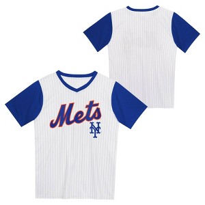 MLB New York Mets Boys' Pinstripe Pullover Jersey - 1 of 3