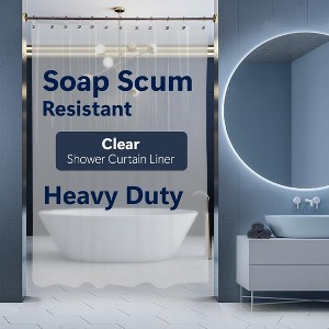 Epica Heavy-Duty Clear Vinyl Shower Curtain Liner – 72"x72" for Ultimate Durability & Protection - 1 of 4