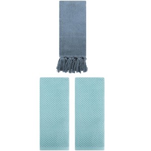 REGALWOVEN 3 Packs Cotton Soft Absorbent Tassels and Waffle Hand Towel - 1 of 4