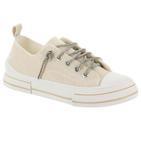 Женские кроссовки Very G Womens Aman Sparkle Lace Up Canvas Sneaker, Natural (6.5)