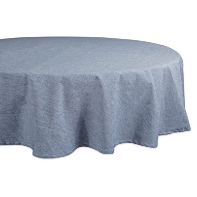 Design Imports  Solid Chambray Tablecloth, Blue, 70" Round