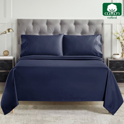 Luxury Deep Blue 1000 Thread Count Cotton Sateen Queen Sheet Set