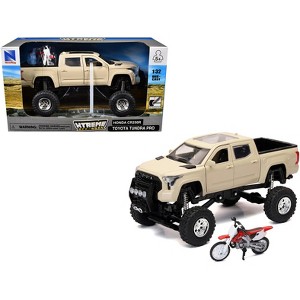 Toyota Tundra Pro Truck Tan and Honda CR250R Motorcycle Red and White "Xtreme Off-Road" Series 1/32 Diecast Model by New Ray - 1 of 3