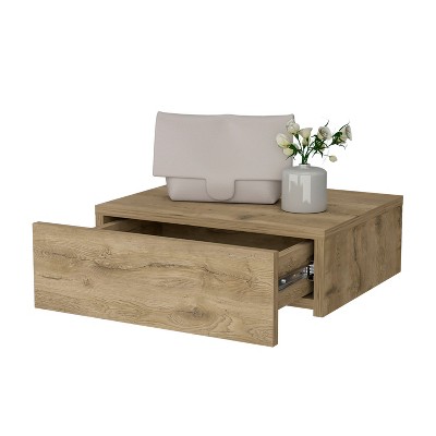 NicBex Floating Nightstand Shelf with Drawer, Modern Night Stand with Sleek Wall-Mounted Design, Floating Bedside Table for Bedroom
