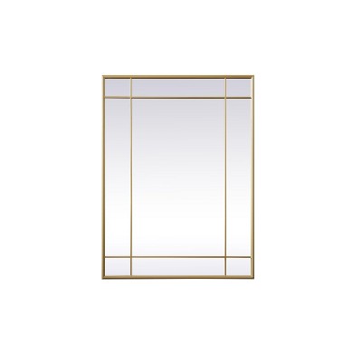 Elegant Lighting French Panel Wall Mirror 30x40 Inch In Brass
