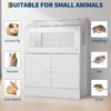 Hamster Cage with Storage Cabinet, Large Animal Habitat with Acrylic Viewing Panels | Small Pet Cage for Rats, Guinea Pigs, Hedgehogs & Gerbils, White - 3 of 4