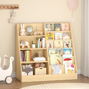 Kids Bookshelf 4-Tier Bookcase Storage Rack Display Stand - ModernLuxe - 1 of 4