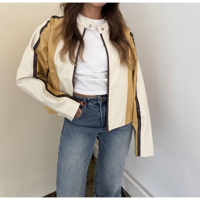 Women's Ivy Faux Leather Biker Jacket - needii