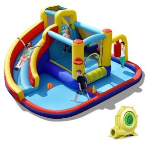 Infans 7-in-1 Inflatable Water Slide Water Park Kids Bounce Castle With 735W Air Blower - 1 of 4
