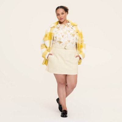 Women's Belted Mini A-Line Skirt - Woolrich x Target Cream