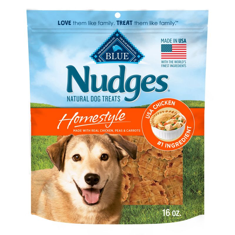 Blue Buffalo Nudges Homestyle Natural Dog Treats with Chicken Flavor - 16oz, 1 of 10