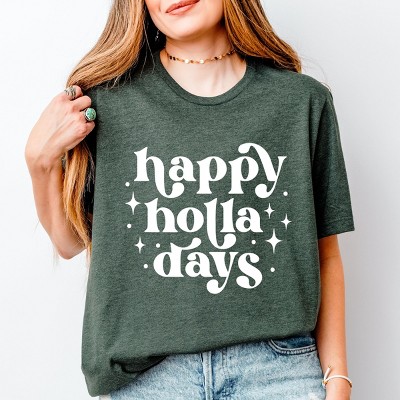 Simply Sage Market Whimsical Happy Holla Days Short Sleeve Tee - 2XL - Forest
