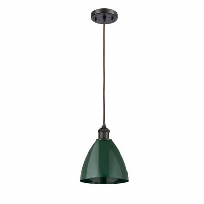 Plymouth Dome - 1 Light Cord Hung Mini Pendant In Industrial Style-11.25 Inches Tall and 7.5 Inches Wide