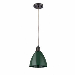Plymouth Dome - 1 Light Cord Hung Mini Pendant In Industrial Style-11.25 Inches Tall and 7.5 Inches Wide - 1 of 1