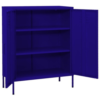 vidaXL Storage Cabinet Navy Blue Steel Medium - Navy Blue