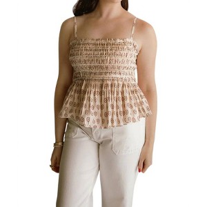 Women's Poplin Smocked Blouse - Jacquie The Label - 1 of 4