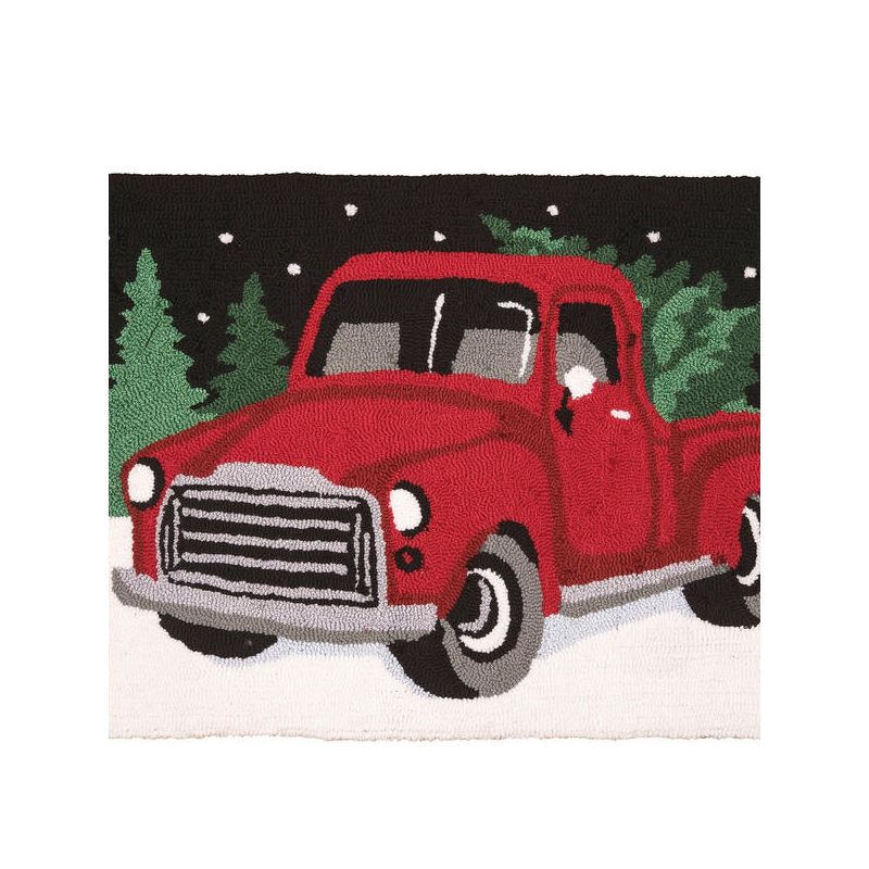 C&F Home 2' x 3' Farmhouse Decor Red Pickup Truck in Winter Forest Setting Hooked Acrylic Indoor Accent Rug for Living Room Dining Room Floormat, 2 of 5