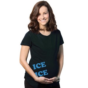 Maternity Ice Ice Pregnant Tee Novelty Baby Bump Pregnancy Announcement T shirt - Crazy Dog Maternity T Shirt - 1 of 4