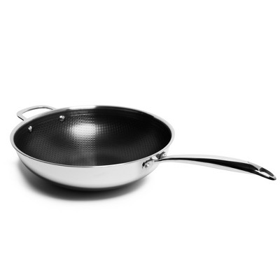 Lexi Home 5-Quart Stainless Steel Nonstick Wok with Glass Lid