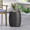 MOEPISY Outdoor Lightweight Concrete End Table, Matte Black - 2 of 4