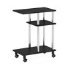 Furinno U-Shape Rolling Storage Cart Sofa Side End Table w/Open Display Shelf,Americano - 3 of 4