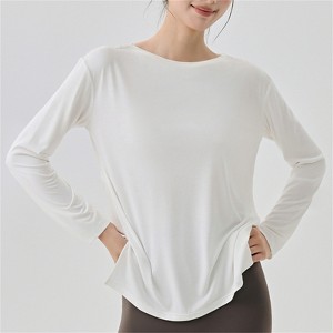 Clotth Women's Modal Sports Cover-Up - Long Sleeve, Side Slit, Loose Breathable, Stylish Yoga Cover-Up - 1 of 4