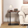 C-shaped side table, height adjustable sofa/coffee table, suitable for narrow spaces, ideal for living rooms and bedrooms, Wood - 2 of 4