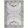 Classic Vintage Floral Rug, Thin Low Pile, Non Slip, Washable, Stain Resistant, Foldable Accent Carpet for Living Room Bedroom - 3 of 4