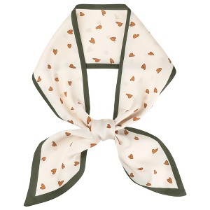INSPIRE CHIC Women's Heart Print Skinny Long Silky Ribbon Hair Band Handbag Wrap Scarves 1Pc - 1 of 4