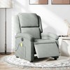 vidaXL Electric Massage Recliner Chair - Light Gray Velvet, 6-Point Vibration, Electric Footrest/Backrest, Side Pocket, Sturdy Frame for Living Room - 2 of 4
