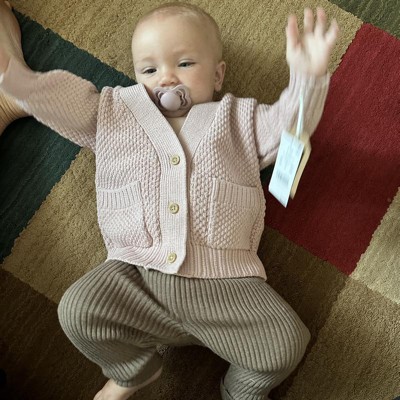 Grayson Collective Baby Cardigan & Ribbed Leggings Set - Cream/brown :  Target