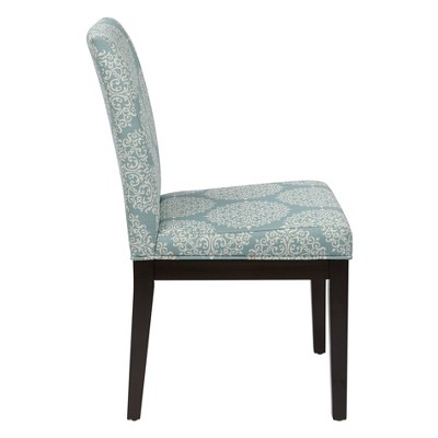 High Gabrielle Sky Linen and Wood Upholstered Parsons Side Chair