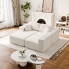 MAYEERTY 104 in Plush Fleece Convertible Sofa, Compressed Zero-Assembly Modular Beige Living Room Sofa - 3 of 4
