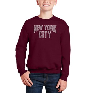 LA Pop Art Nyc Neighborhoods - Boy's Word Art Crewneck Sweatshirt - 1 of 3