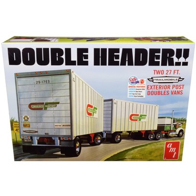 Skill 3 Model Kit Trailmobile Double Header Tandem Van Trailers 1/25 Scale Model by AMT