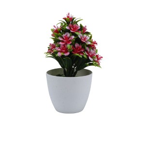 Unique Bargains Fake Plants Five-Leaf Cinquefoil Plant Plastic 3.15"x3.15"x7.87" 1 Pcs - 1 of 4