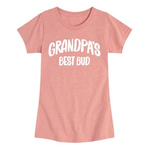 Girls' - Instant Message - Grandpas Best Bud Fitted Short Sleeve Graphic T-Shirt - 1 of 4