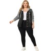 Agnes Orinda Women's Plus Size Denim Hood Layered Drawstring Fall Winter Button Pockets Jean Jackets - 3 of 4