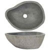 vidaXL Oval River Stone Washbasin, Hand Washbasin, Washbasin, Washbasin, Bathroom Home, (37-46) x (29-36) cm - 2 of 4