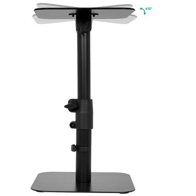 Adjustable Black Metal Desktop Speaker Stands with Cable Management