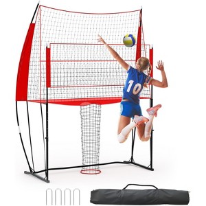 8x11Ft Height-Adjustable Volleyball Training Net | Portable Durable Practice Net for Serving/Spiking/Hitting - Indoor/Outdoor Use - 1 of 4