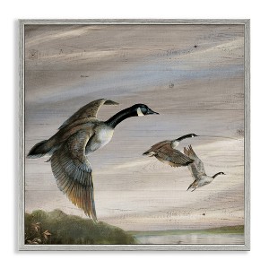 Stupell Industries Flying Geese over Rustic Framed Giclee Art - 1 of 4