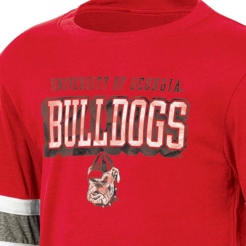 NCAA Georgia Bulldogs Boys&#39; Long Sleeve T-Shirt, 3 of 4