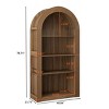 Arched Bookcase with 4 Open Shelves,Tall Bookcase with Storage Shelf for Living Room or Bedroom,Mid Century Modern Display Bookcase-Cuddlewood - 4 of 4