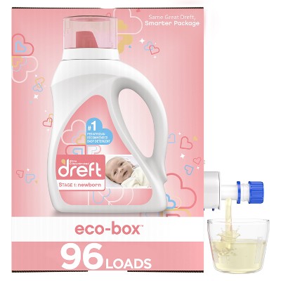 Image of Dreft Stage 1: Newborn Liquid Laundry Baby Detergent Eco-Box HE Compatible - 105 fl oz