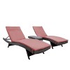 GDFStudio Olivia Outdoor Wicker 3 Piece Armless Folding Chaise Lounge Chat Set with Cushions - 2 of 4