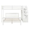 NicBex Twin over Full Size Bunk Bed Pinewood Frame Bed Frame with Guardrails and Storage Stairs, No Box Spring Required - 3 of 4