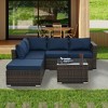 CAVINAS Outdoor Patio Furniture Set, Pe Wicker Balcony Furniture, 4-Piece Patio Couch with Tempered Glass Coffee Table for Balcony, Garden - 2 of 4